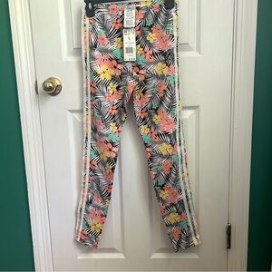 Adidas Tropical Print Leggings Vibrant Athletic Wear Girl Large NWT